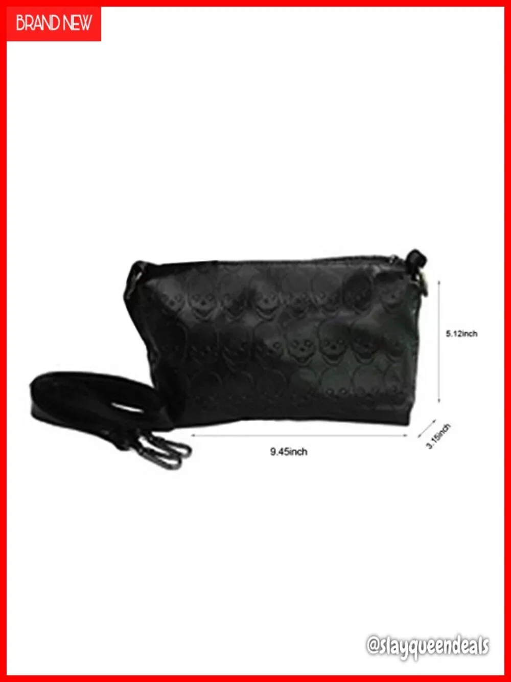 Faux Leather Skull Print Hobo Shoulder Bag Tote with Chain Strap Gift